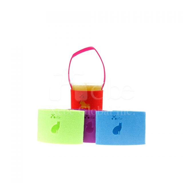 糖果色鏤空Logo羊毛氈客製化飲料提袋 宣傳禮品