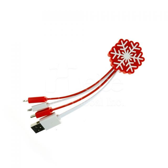 雪花造型客製化充電線 四合一USB充電線 