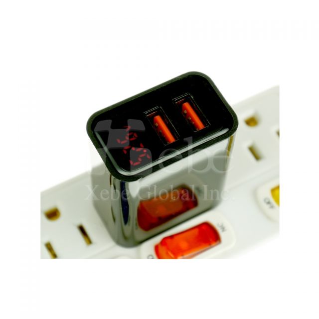 客製雙孔USB充電器 電壓電流顯示充電器客製 