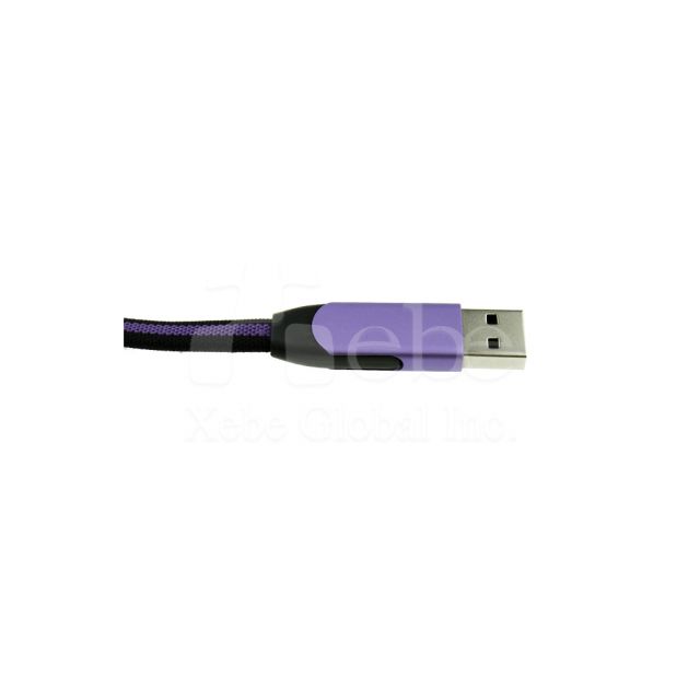 葡萄紫可旋轉客製化USB充電線