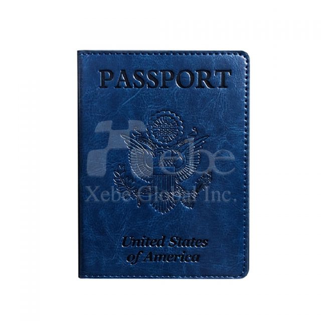 高級感霧面深藍客製化護照夾