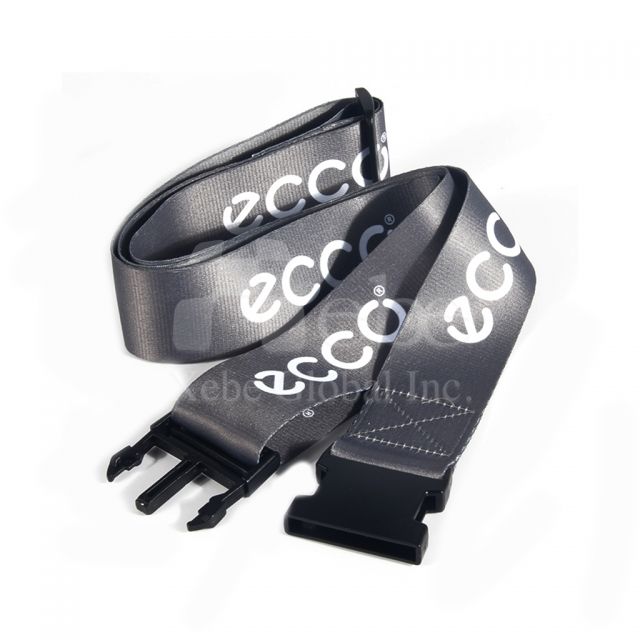 黑色簡約LOGO客製化插扣行李束帶