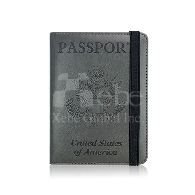 深灰色客製化束帶款護照套