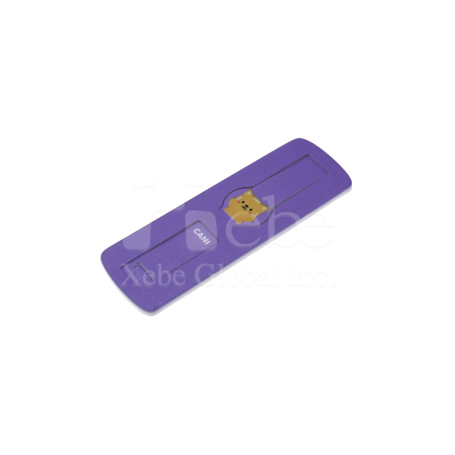 紫色熊熊背貼式客製化手機指環支架