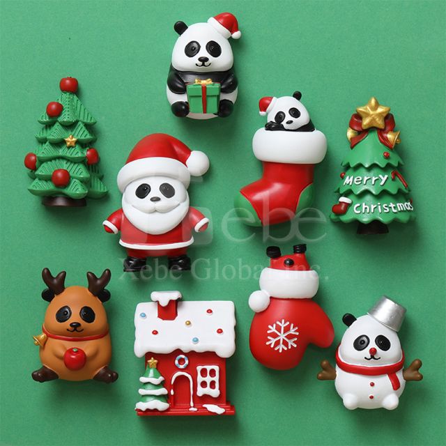 聖誕熊貓客製化造型磁鐵