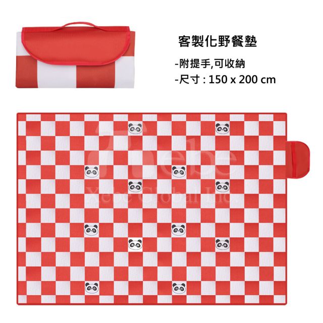 紅白格紋可折疊野餐墊 野餐墊訂製