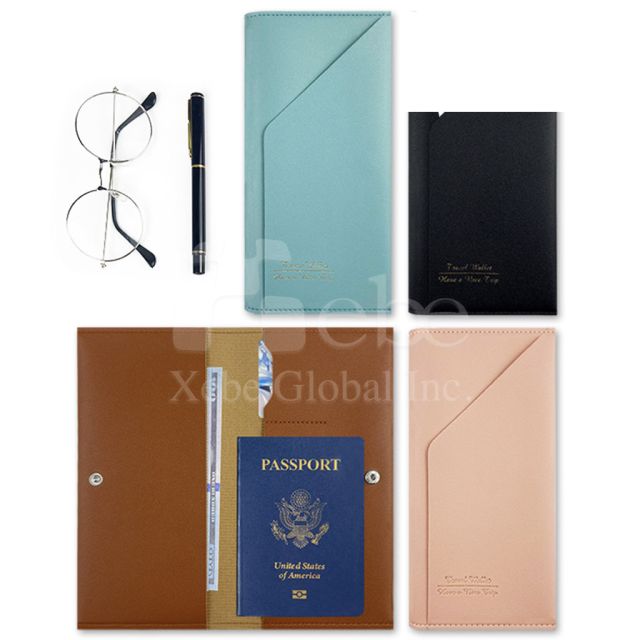 客製化黑色護照套 釦式長版護照夾