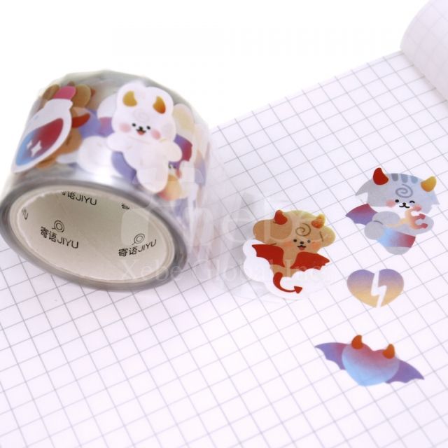 可愛惡魔動物貼紙紙膠帶