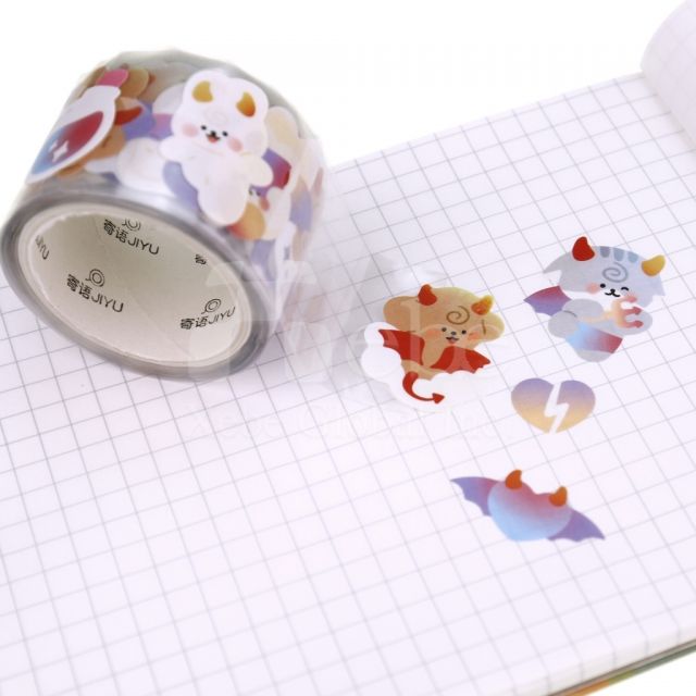 可愛惡魔動物貼紙紙膠帶