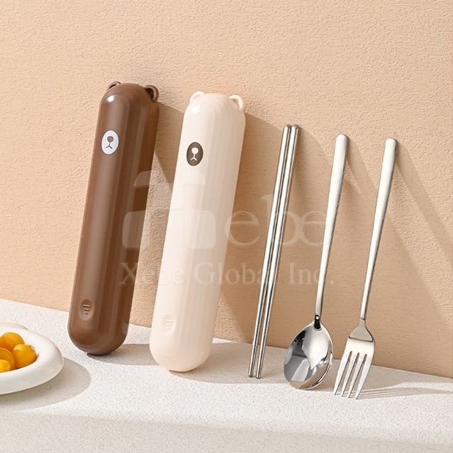 客製化小熊不鏽鋼環保餐具組