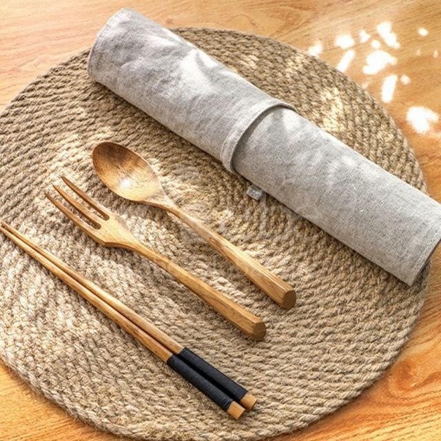木製客製化環保餐具 木頭餐具三件組