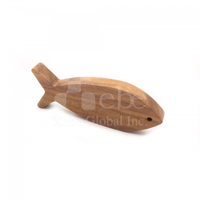 木頭製魚造型隨身碟