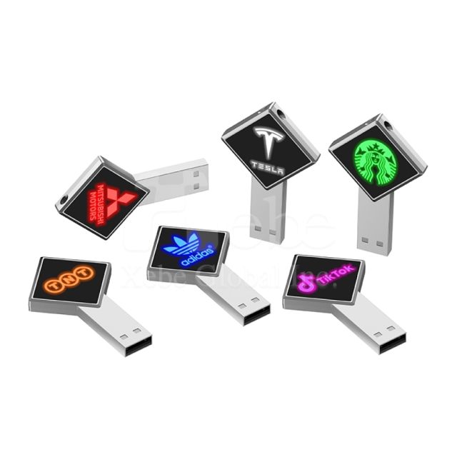 客製銀色發光經典USB