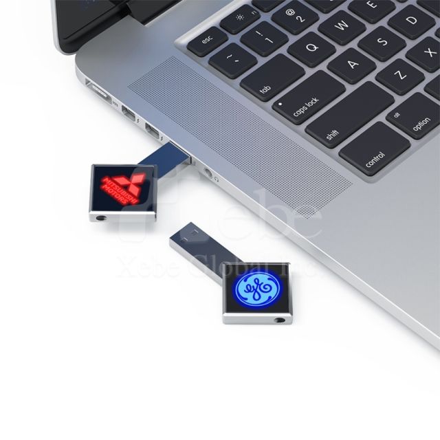 客製銀色發光經典USB