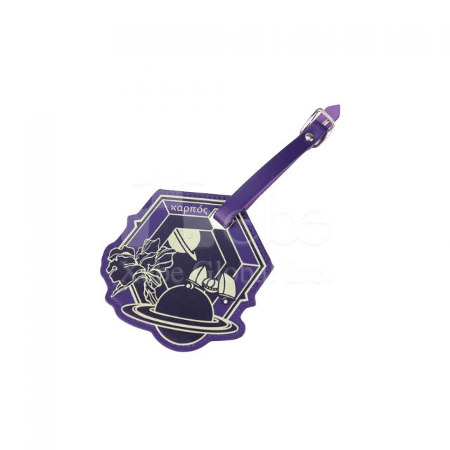 紫色星球客製化皮革行李吊牌