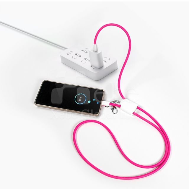 手機掛繩充電線二合一客製