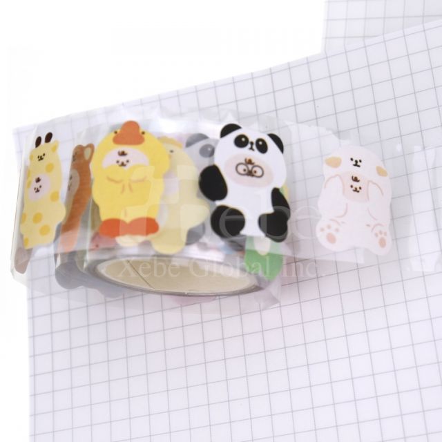 動物裝圖案紙膠帶