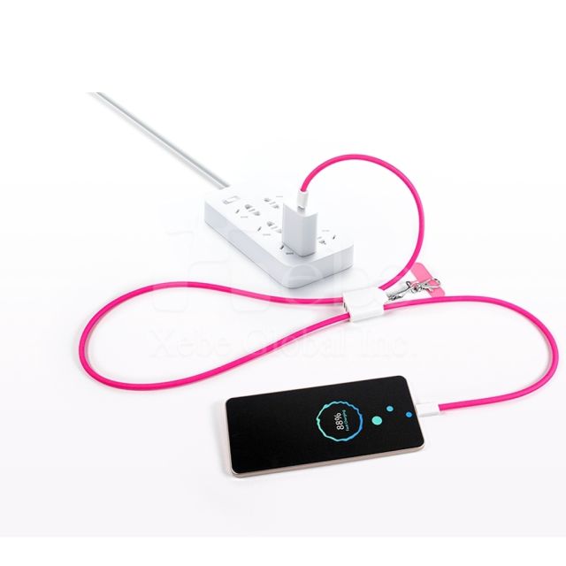 綠色充電線手機掛繩多合一 