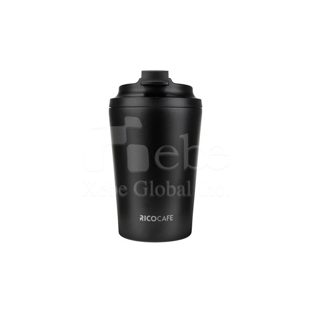 客製化品牌Logo黑色保溫杯