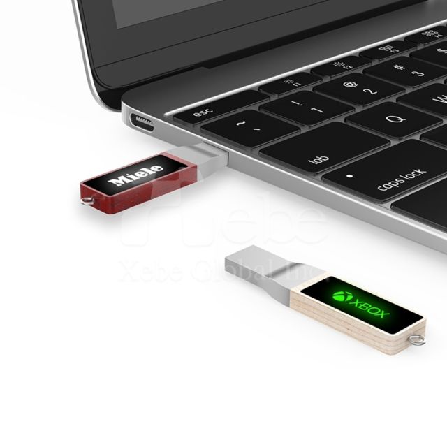 LED發光木頭隨身碟 木質USB